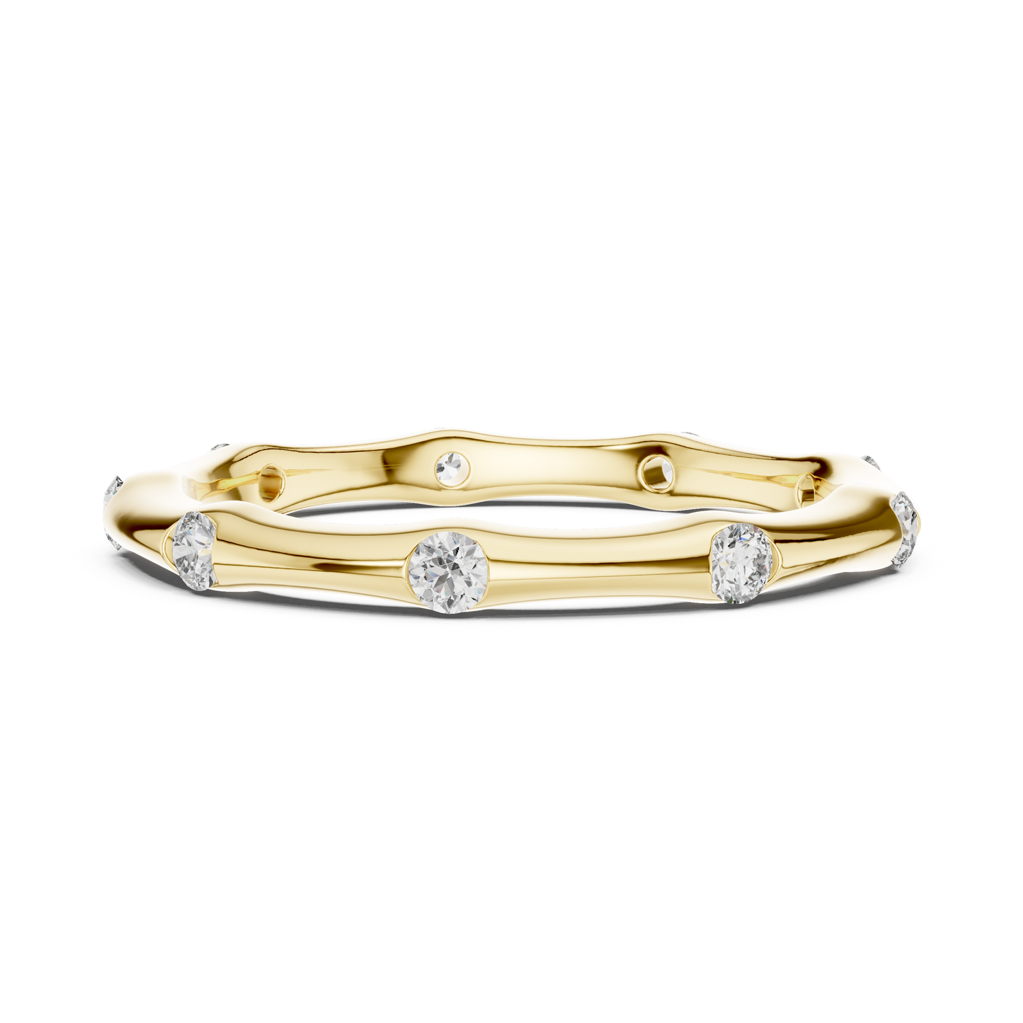 Minimalist Wavy Lab Grown Diamond Band