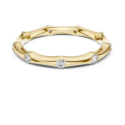 Minimalist Wavy Lab Grown Diamond Band