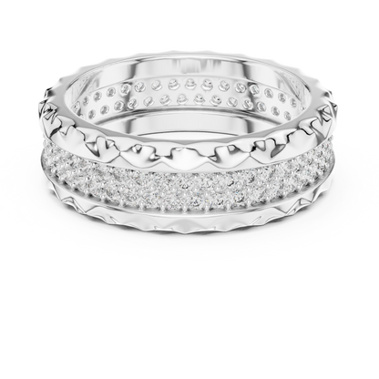 Double Row Textured Lab Grown Diamond Band