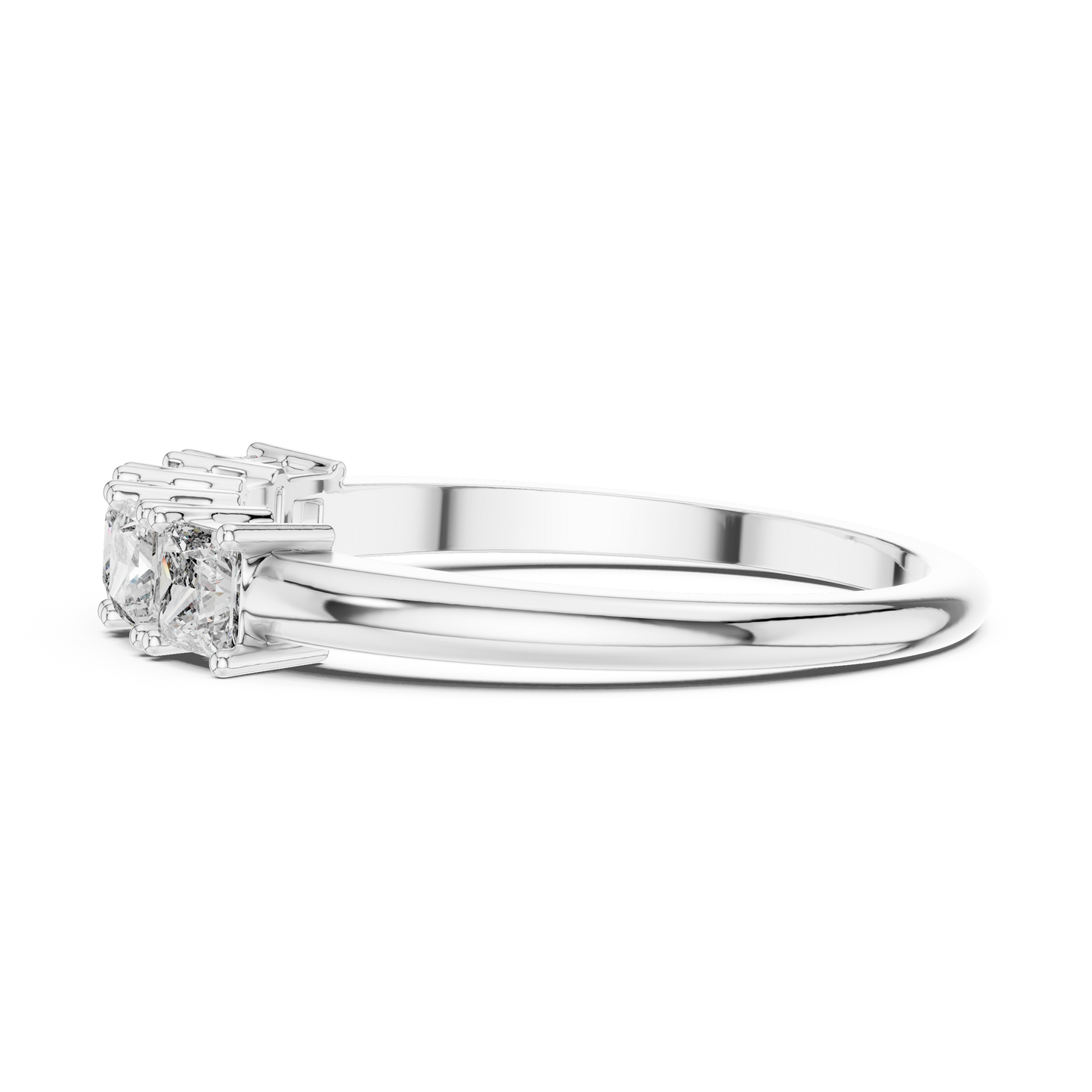 Princess Cut Lab Grown Diamond Five Stone Band