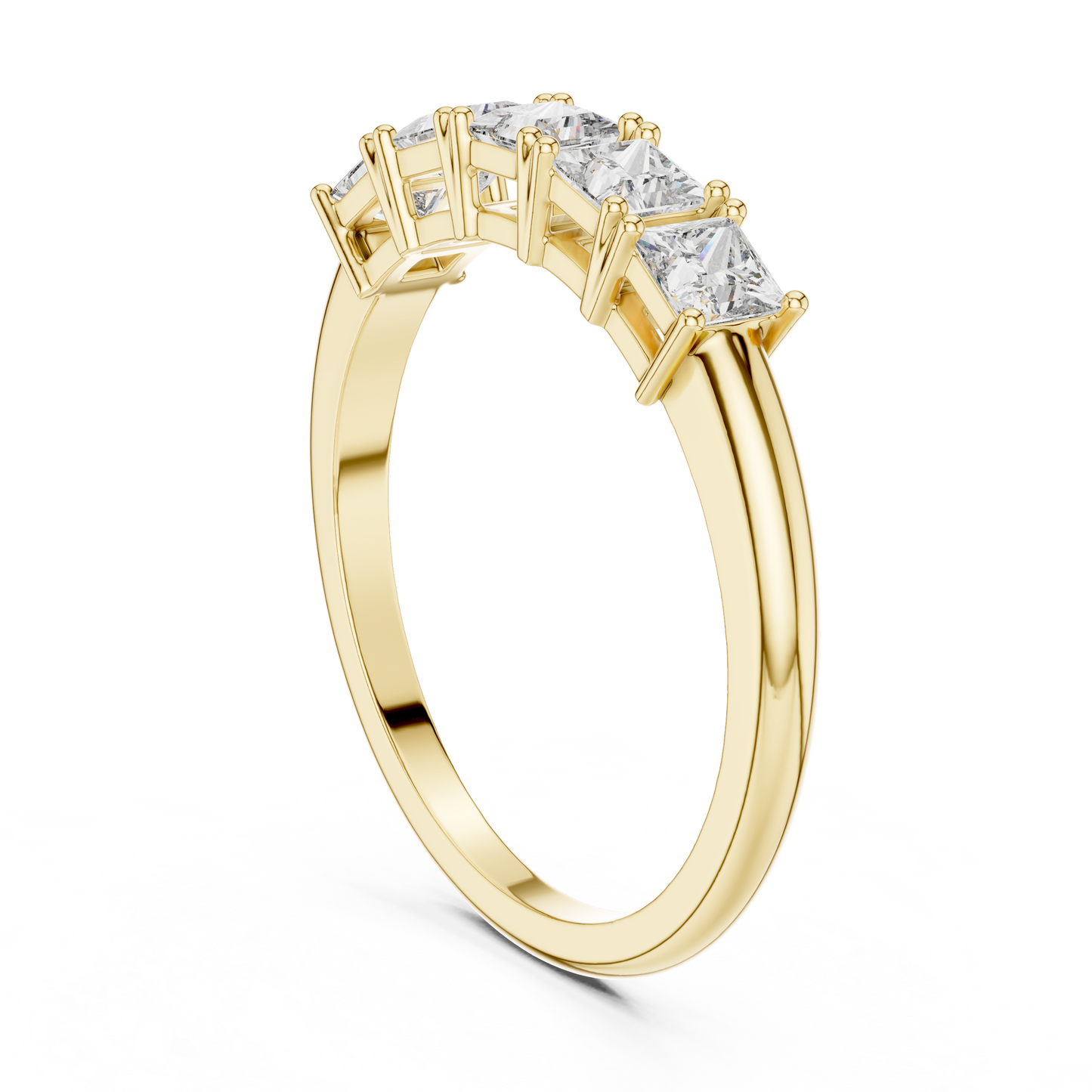 Princess Cut Lab Grown Diamond Five Stone Band