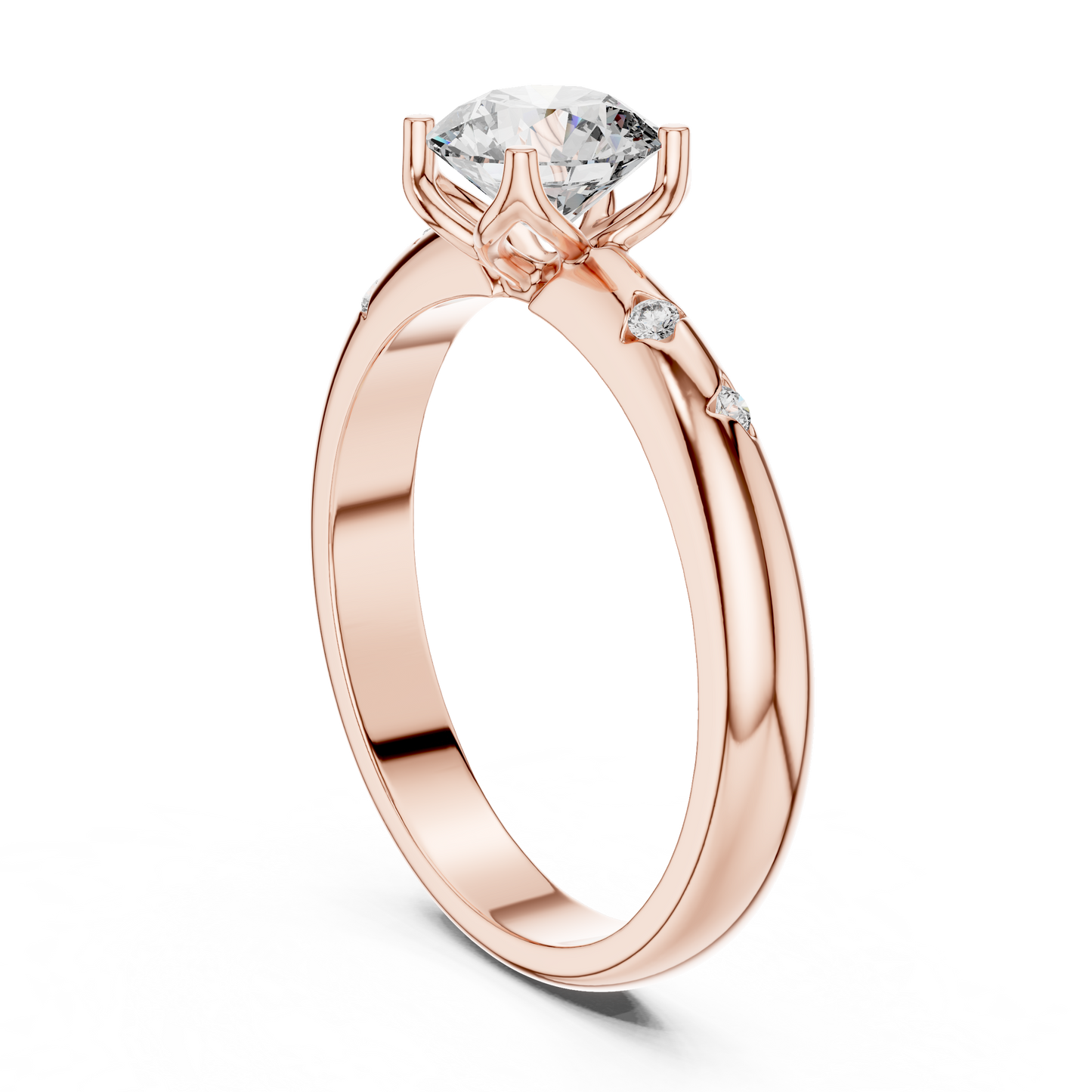 Round Cut Lab Grown Diamond Celestial Star Engagement Ring