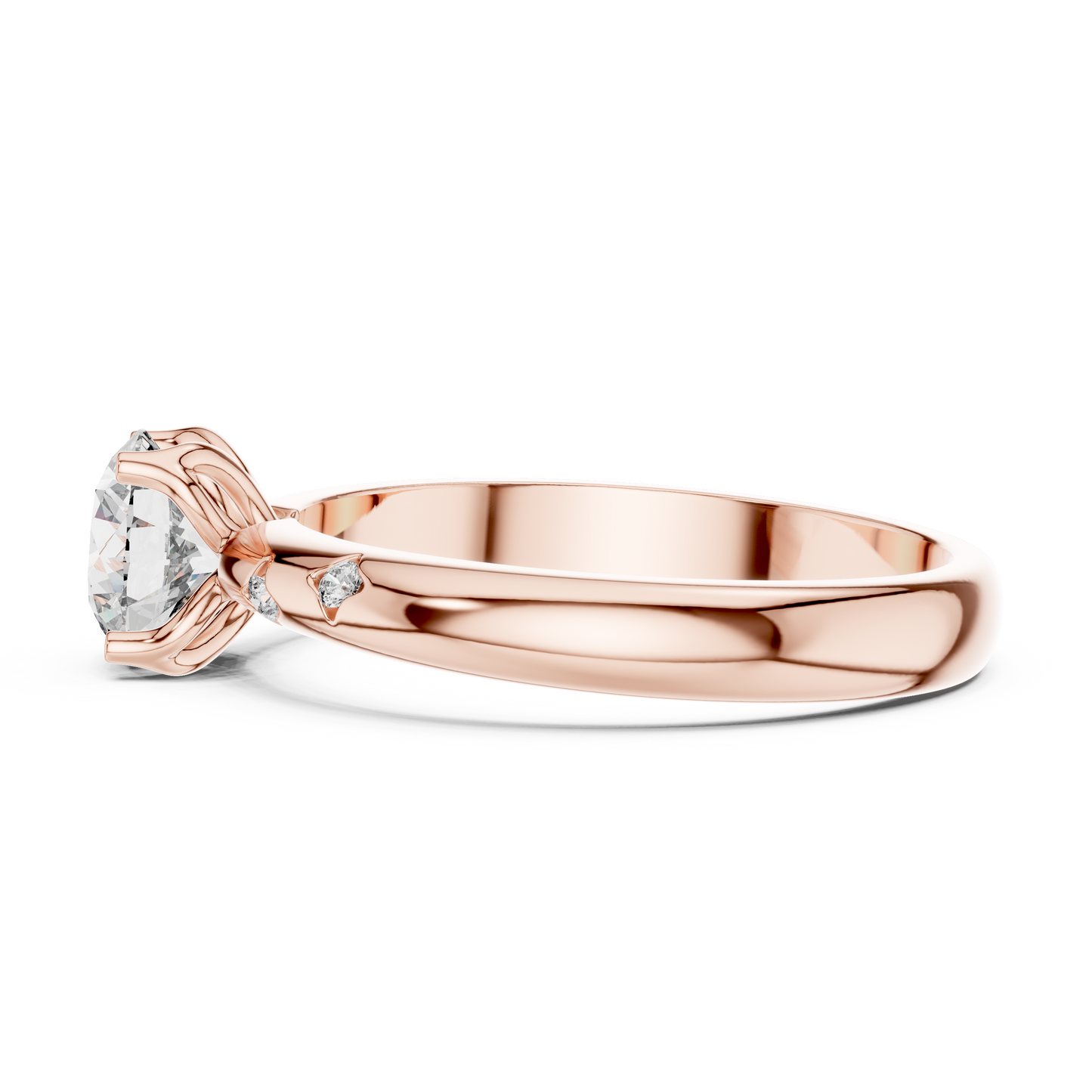Round Cut Lab Grown Diamond Celestial Star Engagement Ring