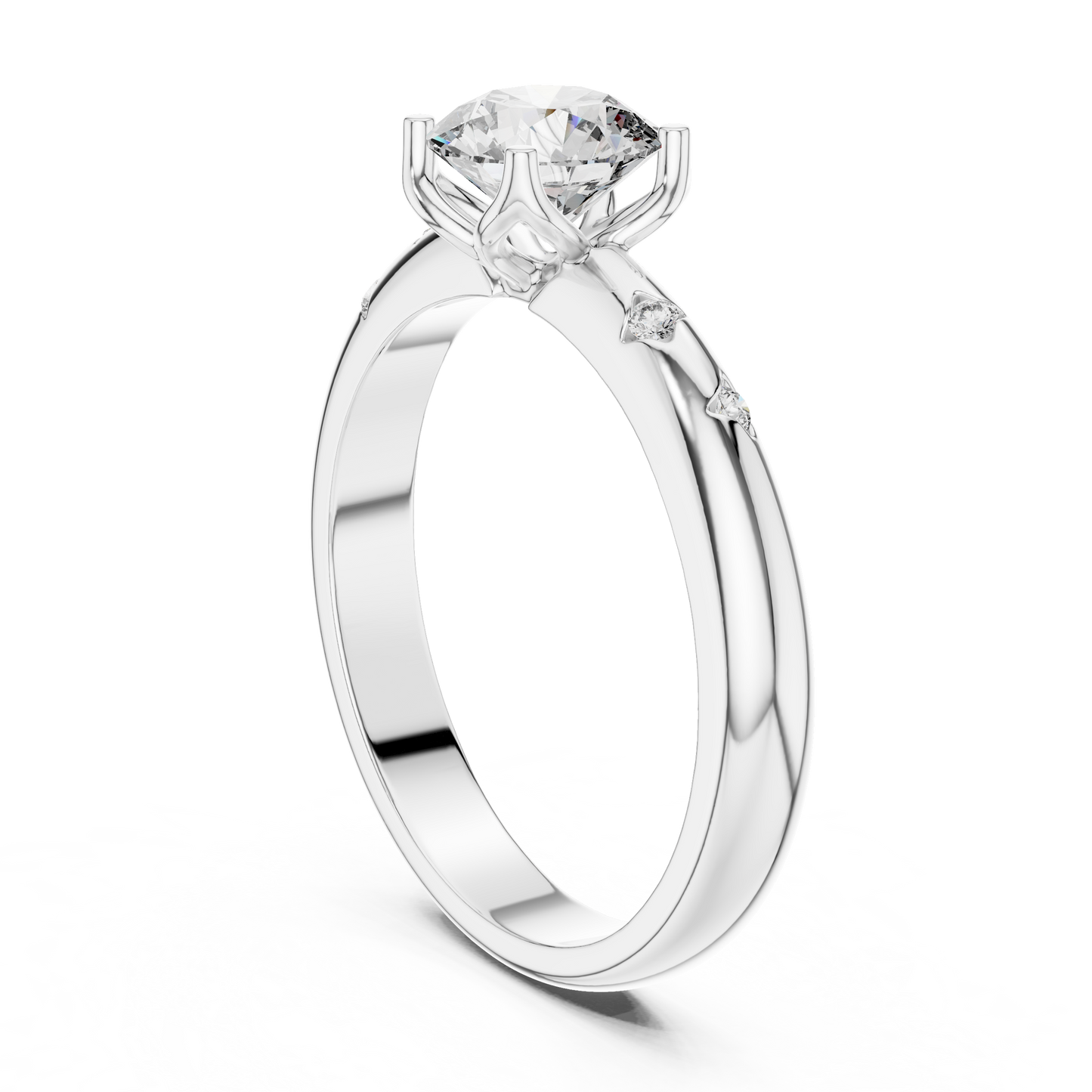 Round Cut Lab Grown Diamond Celestial Star Engagement Ring