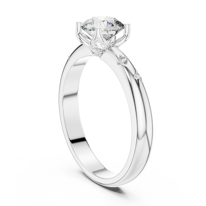 Round Cut Lab Grown Diamond Celestial Star Engagement Ring