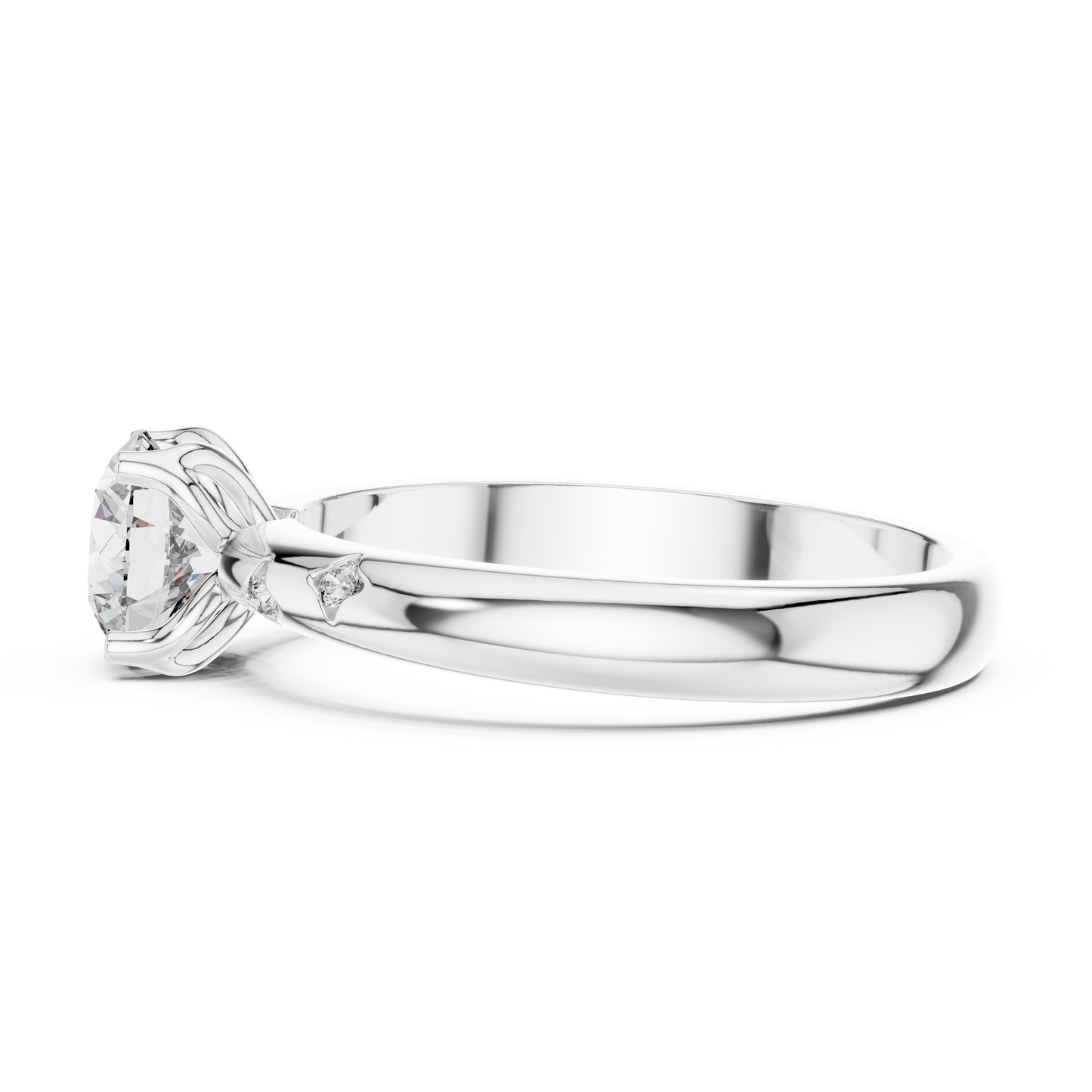 Round Cut Lab Grown Diamond Celestial Star Engagement Ring