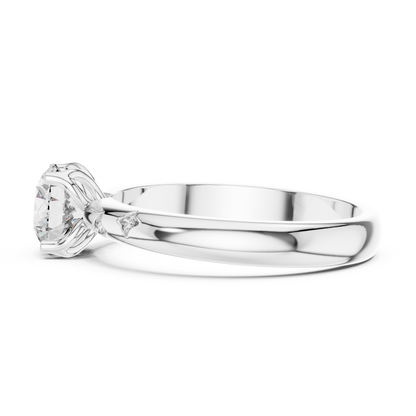 Round Cut Lab Grown Diamond Celestial Star Engagement Ring