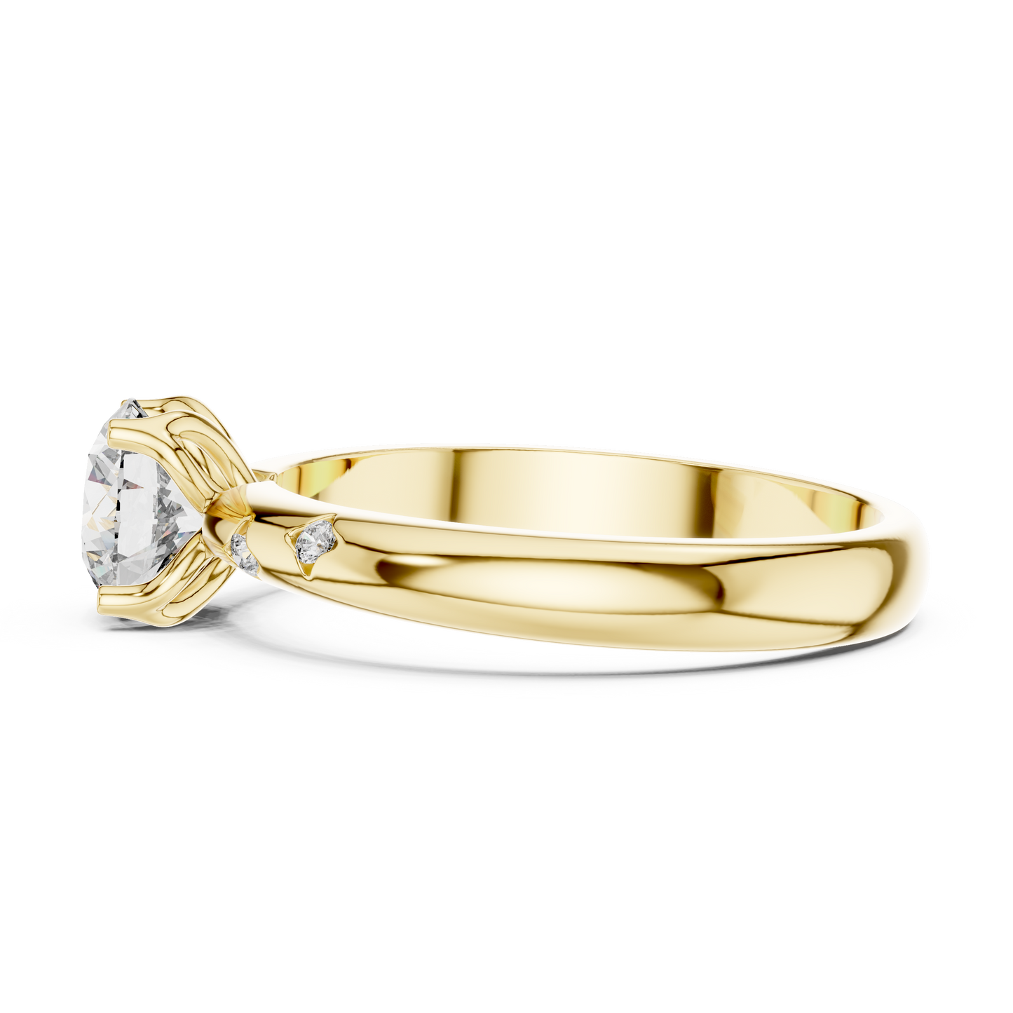 Round Cut Lab Grown Diamond Celestial Star Engagement Ring