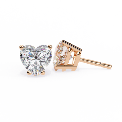 Heart Solitaire Studs