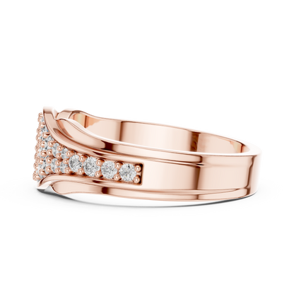 Pave Cluster Round Lab Grown Diamond Rose Gold Ring