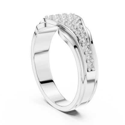 Pave Cluster Round Lab Grown Diamond Rose Gold Ring