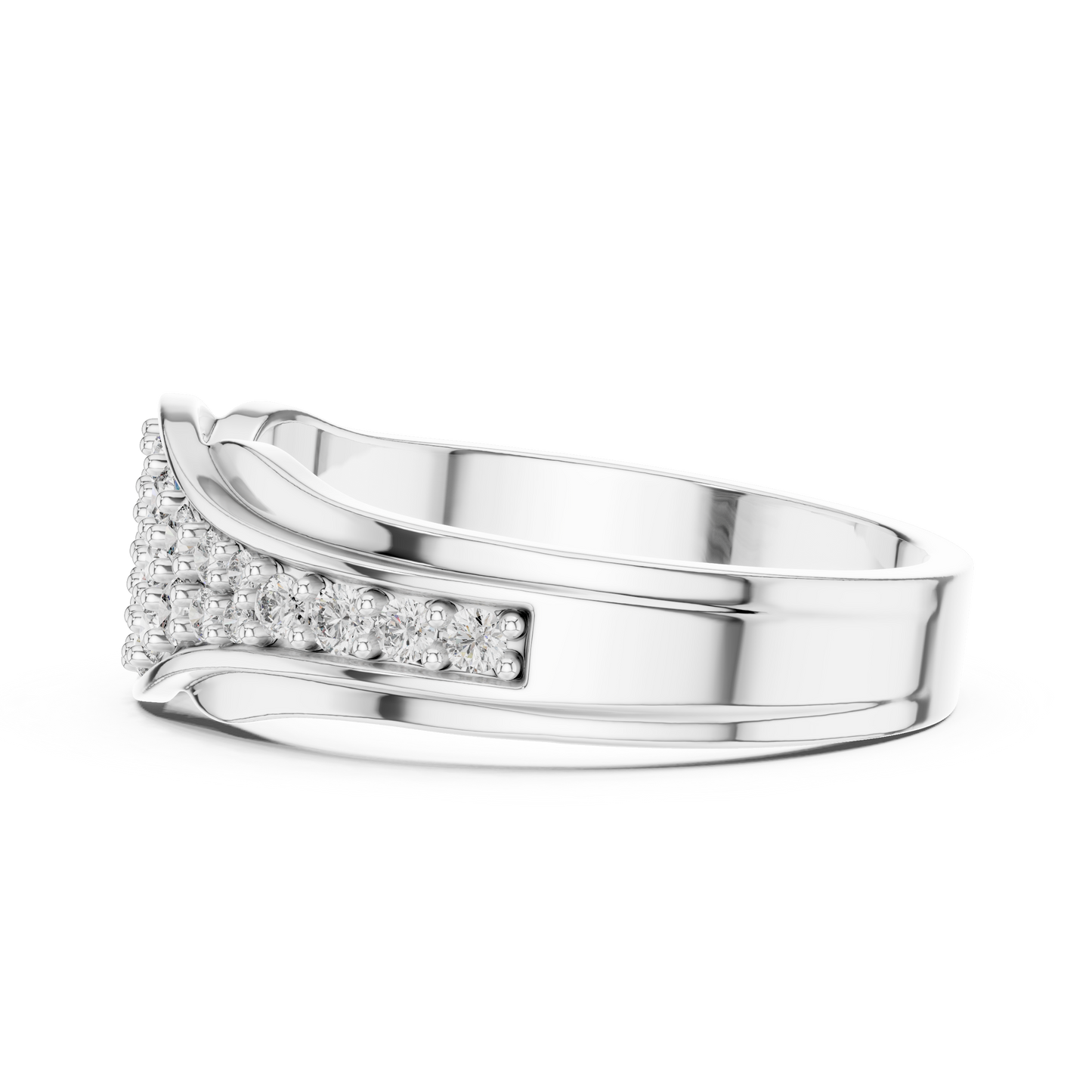 Pave Cluster Round Lab Grown Diamond Rose Gold Ring