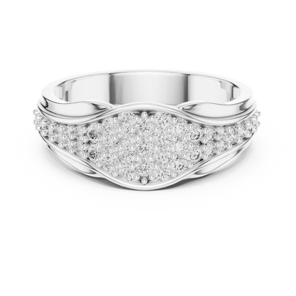 Pave Cluster Round Lab Grown Diamond Rose Gold Ring