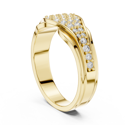 Pave Cluster Round Lab Grown Diamond Rose Gold Ring