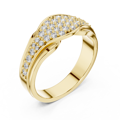 Pave Cluster Round Lab Grown Diamond Rose Gold Ring