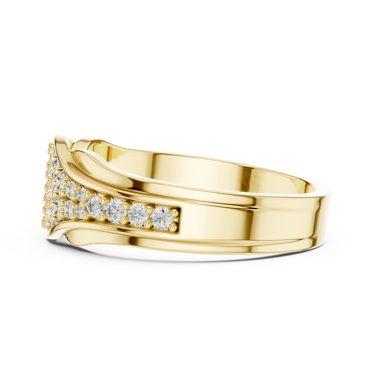 Pave Cluster Round Lab Grown Diamond Rose Gold Ring