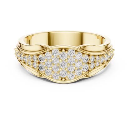 Pave Cluster Round Lab Grown Diamond Rose Gold Ring