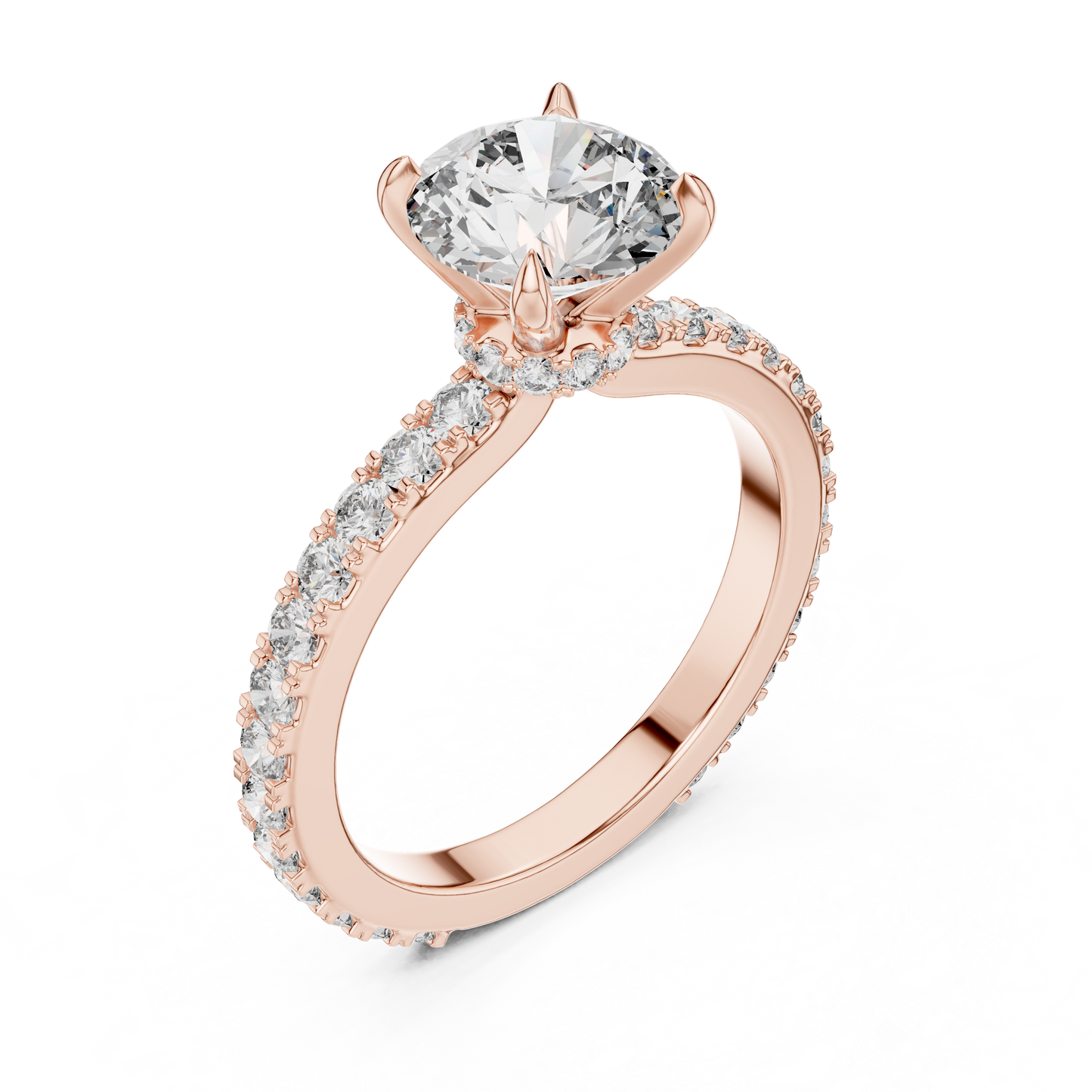 Round Brilliant Lab Grown Diamond Engagement Ring White Gold