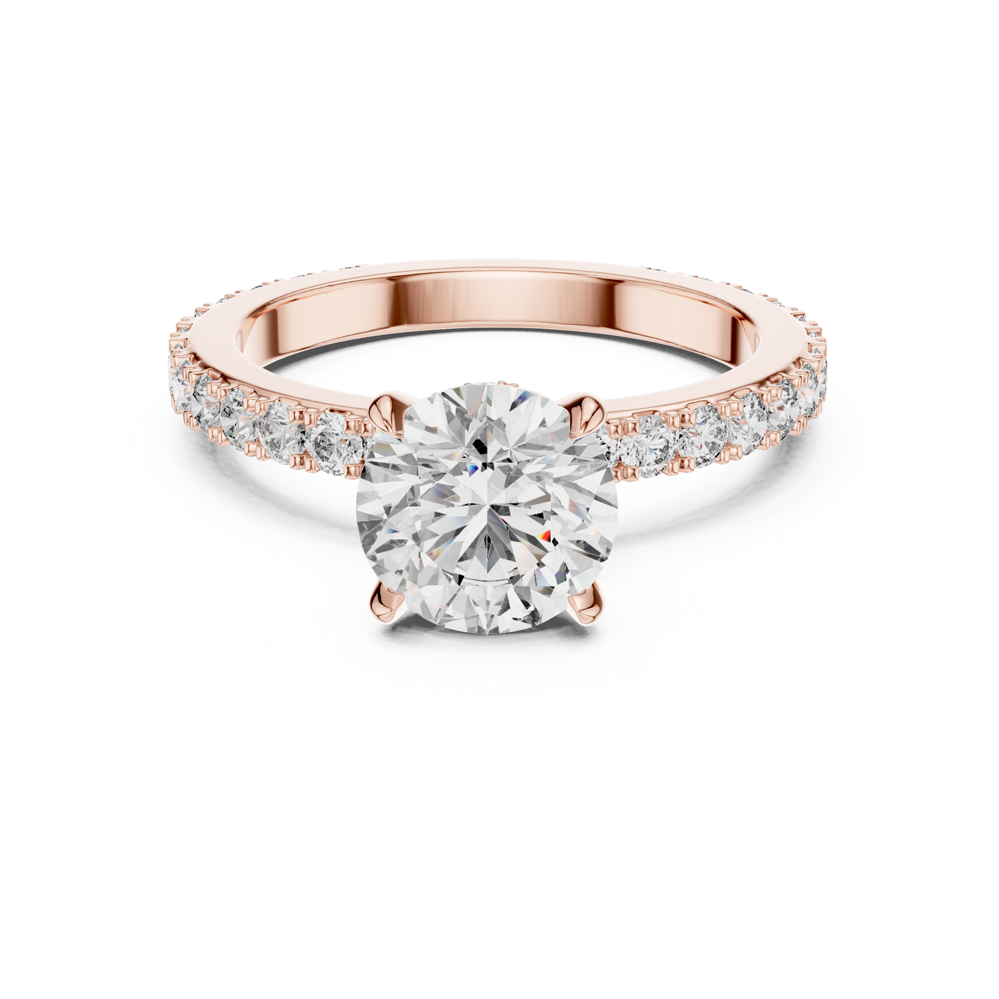 Round Brilliant Lab Grown Diamond Engagement Ring White Gold