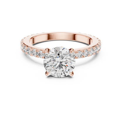 Round Brilliant Lab Grown Diamond Engagement Ring White Gold