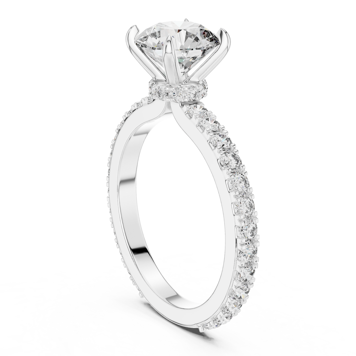 Round Brilliant Lab Grown Diamond Engagement Ring White Gold