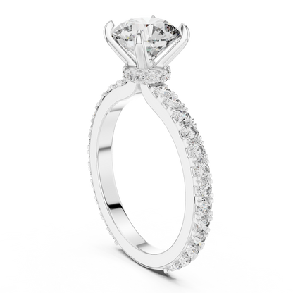Round Brilliant Lab Grown Diamond Engagement Ring White Gold