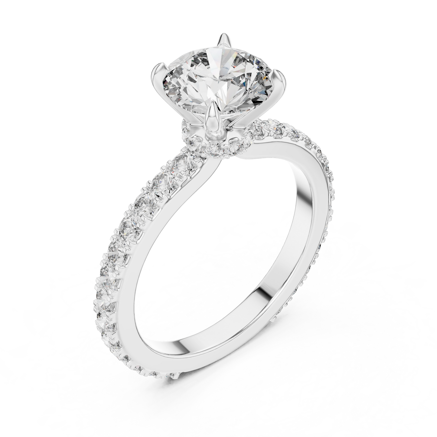 Round Brilliant Lab Grown Diamond Engagement Ring White Gold