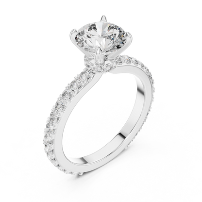 Round Brilliant Lab Grown Diamond Engagement Ring White Gold