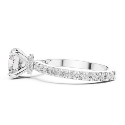 Round Brilliant Lab Grown Diamond Engagement Ring White Gold