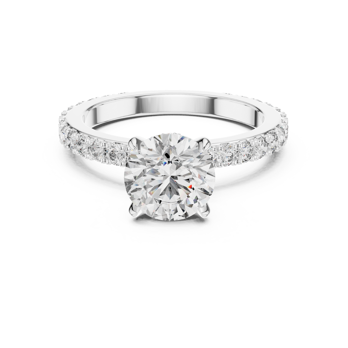 Round Brilliant Lab Grown Diamond Engagement Ring White Gold