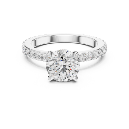 Round Brilliant Lab Grown Diamond Engagement Ring White Gold