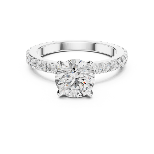 Round Brilliant Lab Grown Diamond Engagement Ring White Gold
