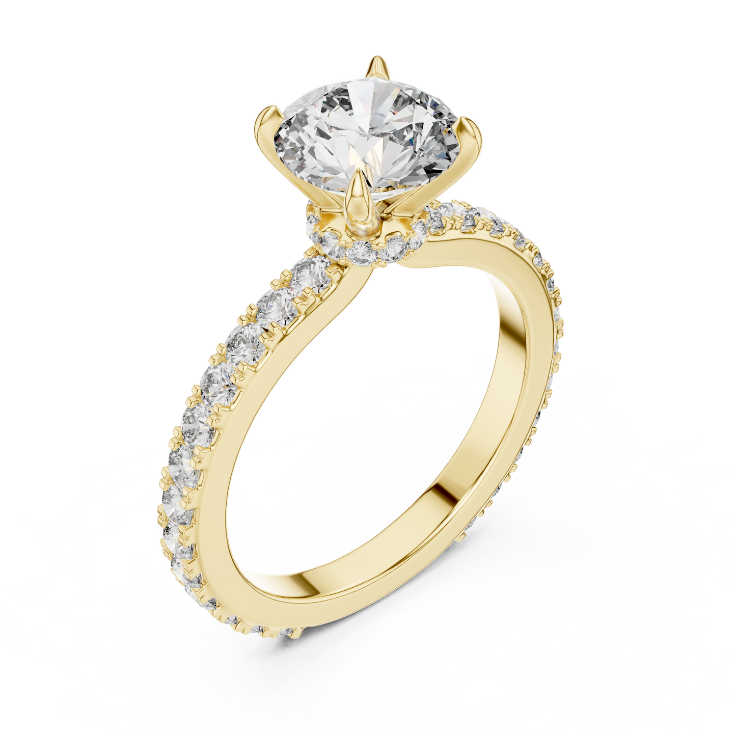 Round Brilliant Lab Grown Diamond Engagement Ring White Gold