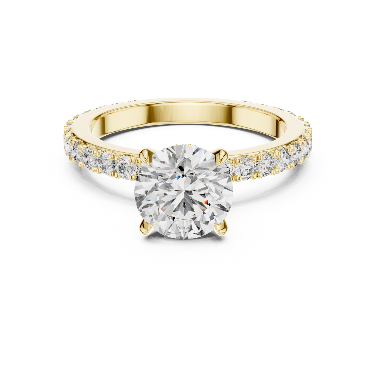 Round Brilliant Lab Grown Diamond Engagement Ring White Gold