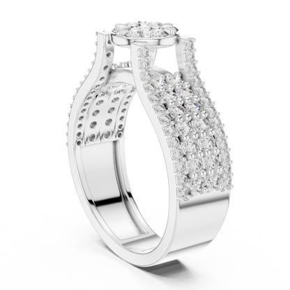 Round Cluster Lab Grown Diamond Ring in 14k Yellow Gold