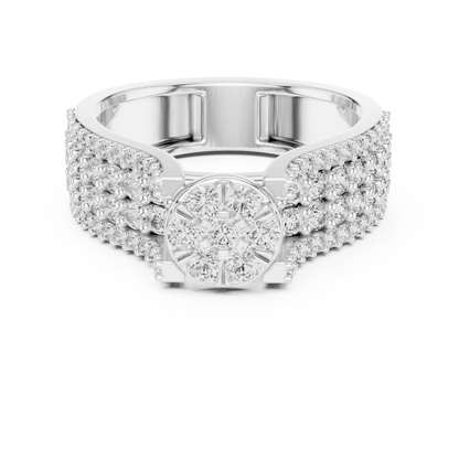 Round Cluster Lab Grown Diamond Ring in 14k Yellow Gold