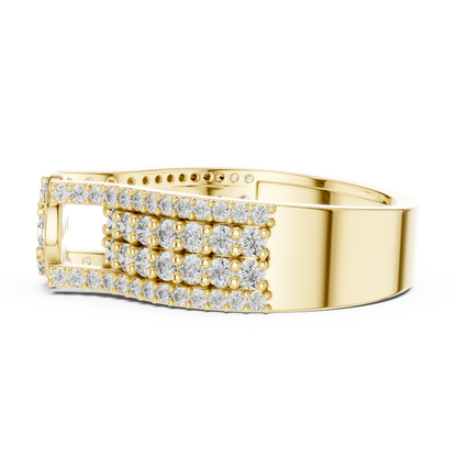Round Cluster Lab Grown Diamond Ring in 14k Yellow Gold