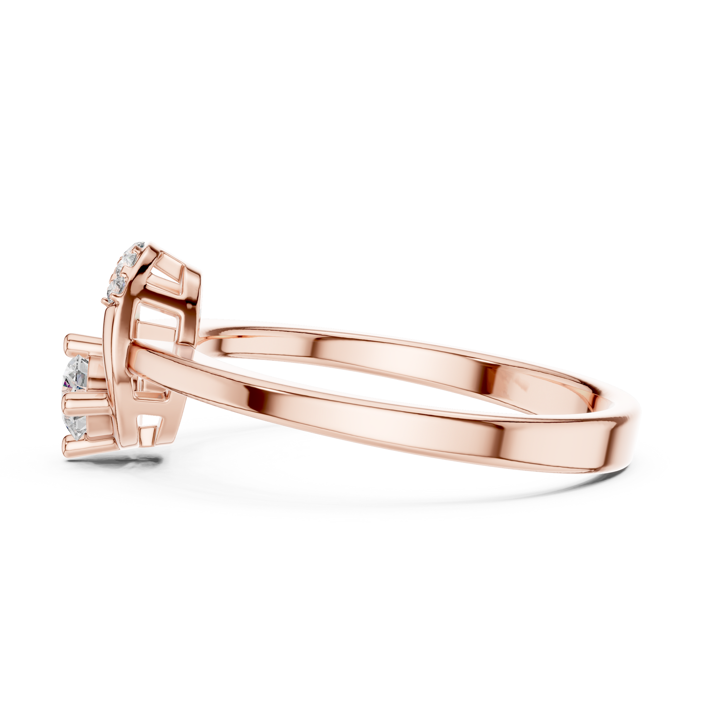 Modern Horseshoe Round Lab Grown Diamond Ring