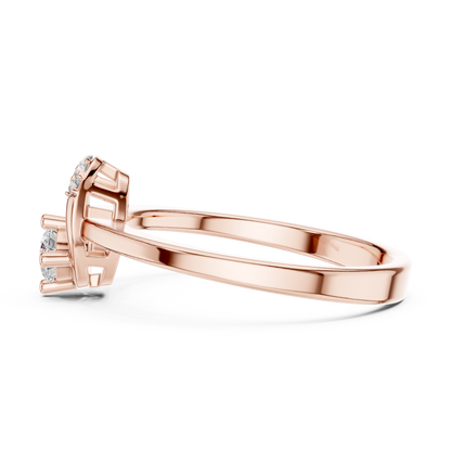 Modern Horseshoe Round Lab Grown Diamond Ring