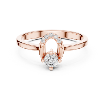 Modern Horseshoe Round Lab Grown Diamond Ring