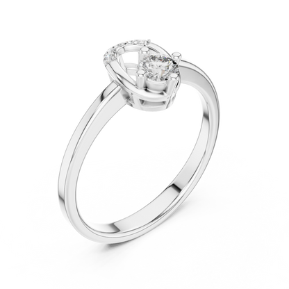 Modern Horseshoe Round Lab Grown Diamond Ring