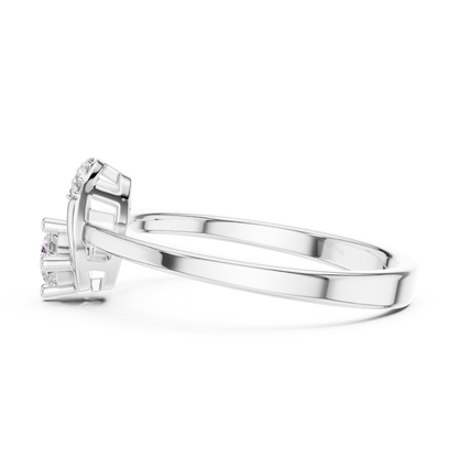 Modern Horseshoe Round Lab Grown Diamond Ring