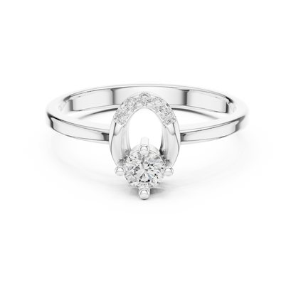 Modern Horseshoe Round Lab Grown Diamond Ring