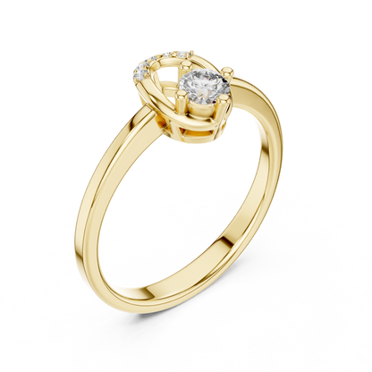 Modern Horseshoe Round Lab Grown Diamond Ring