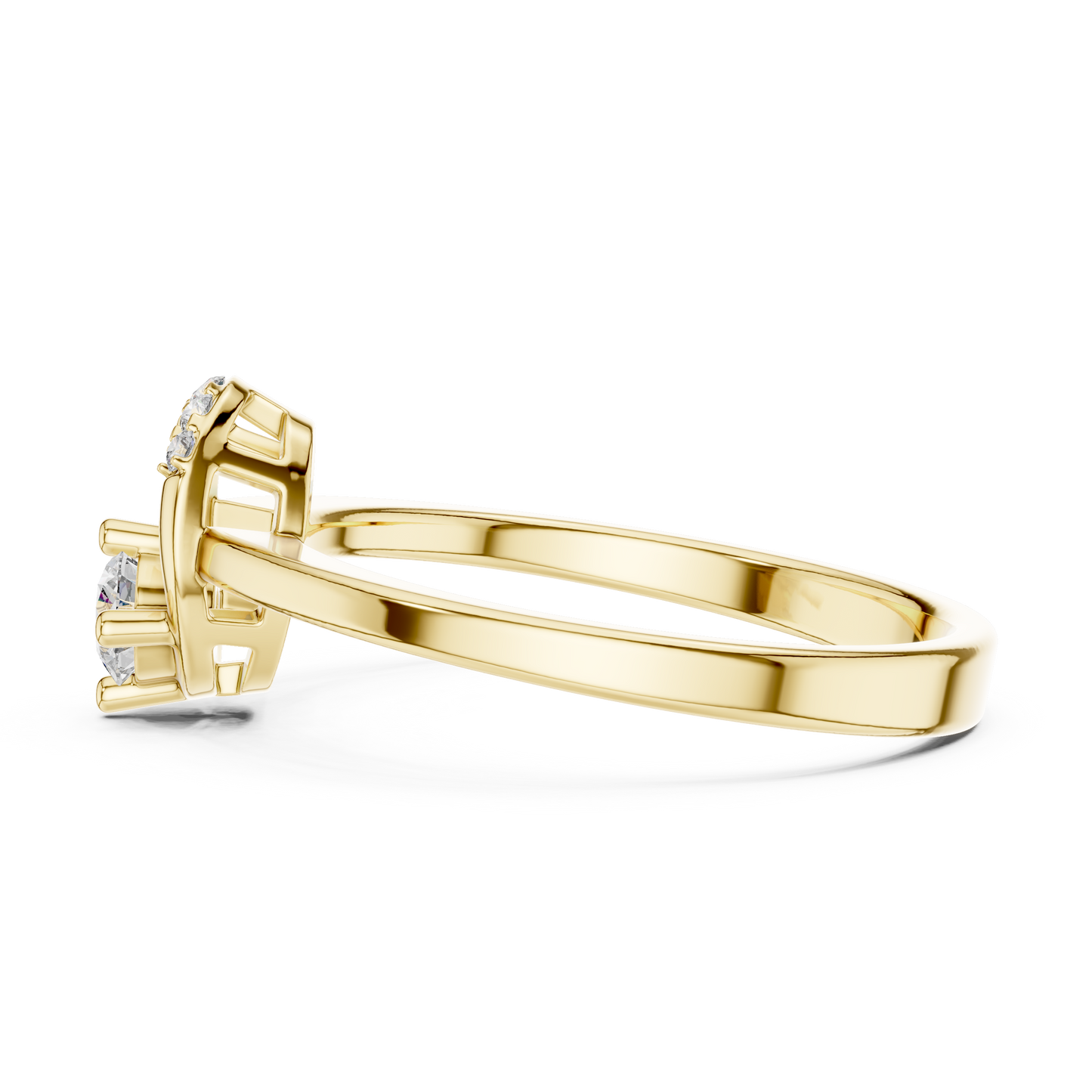 Modern Horseshoe Round Lab Grown Diamond Ring