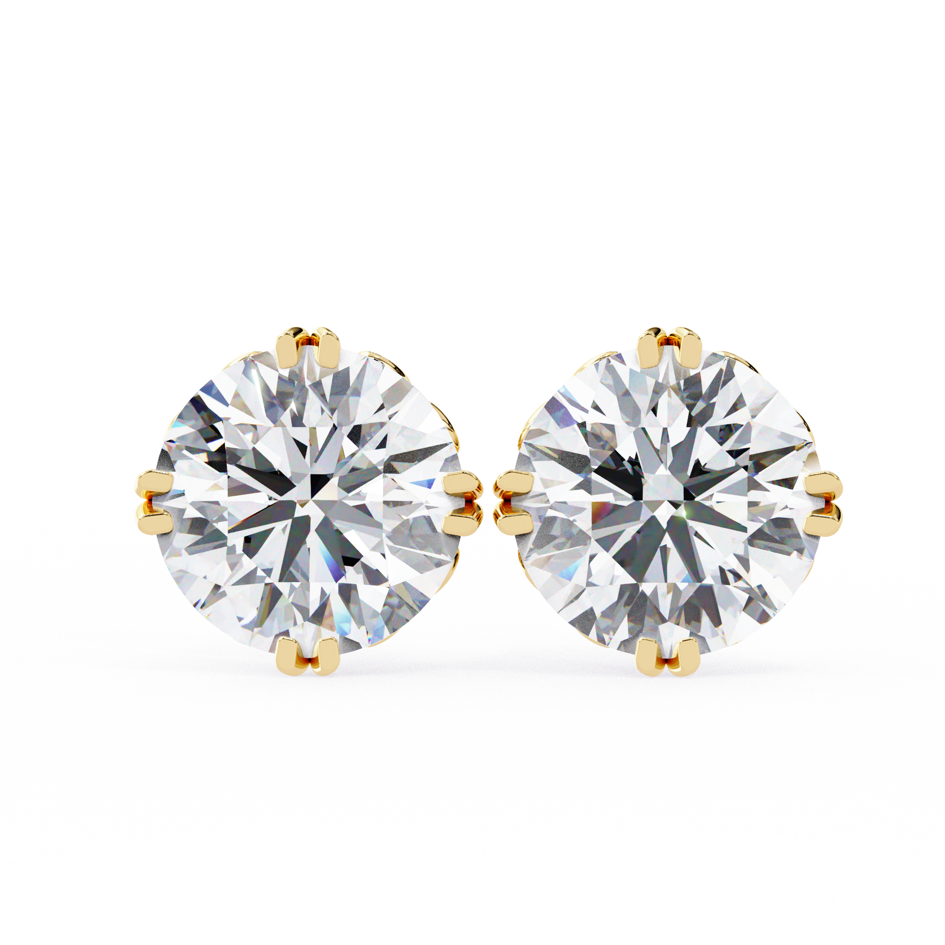 1.5 Ct Round Cut Lab Grown Diamond Double Prong Stud Earring