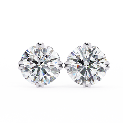 1.5 Ct Round Cut Lab Grown Diamond Double Prong Stud Earring