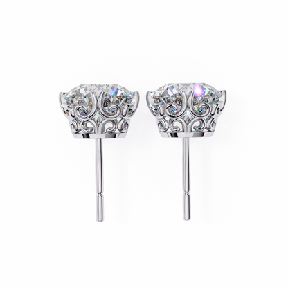 1.5 Ct Round Cut Lab Grown Diamond Double Prong Stud Earring