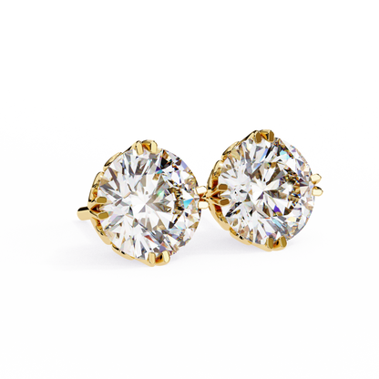 1.5 Ct Round Cut Lab Grown Diamond Double Prong Stud Earring