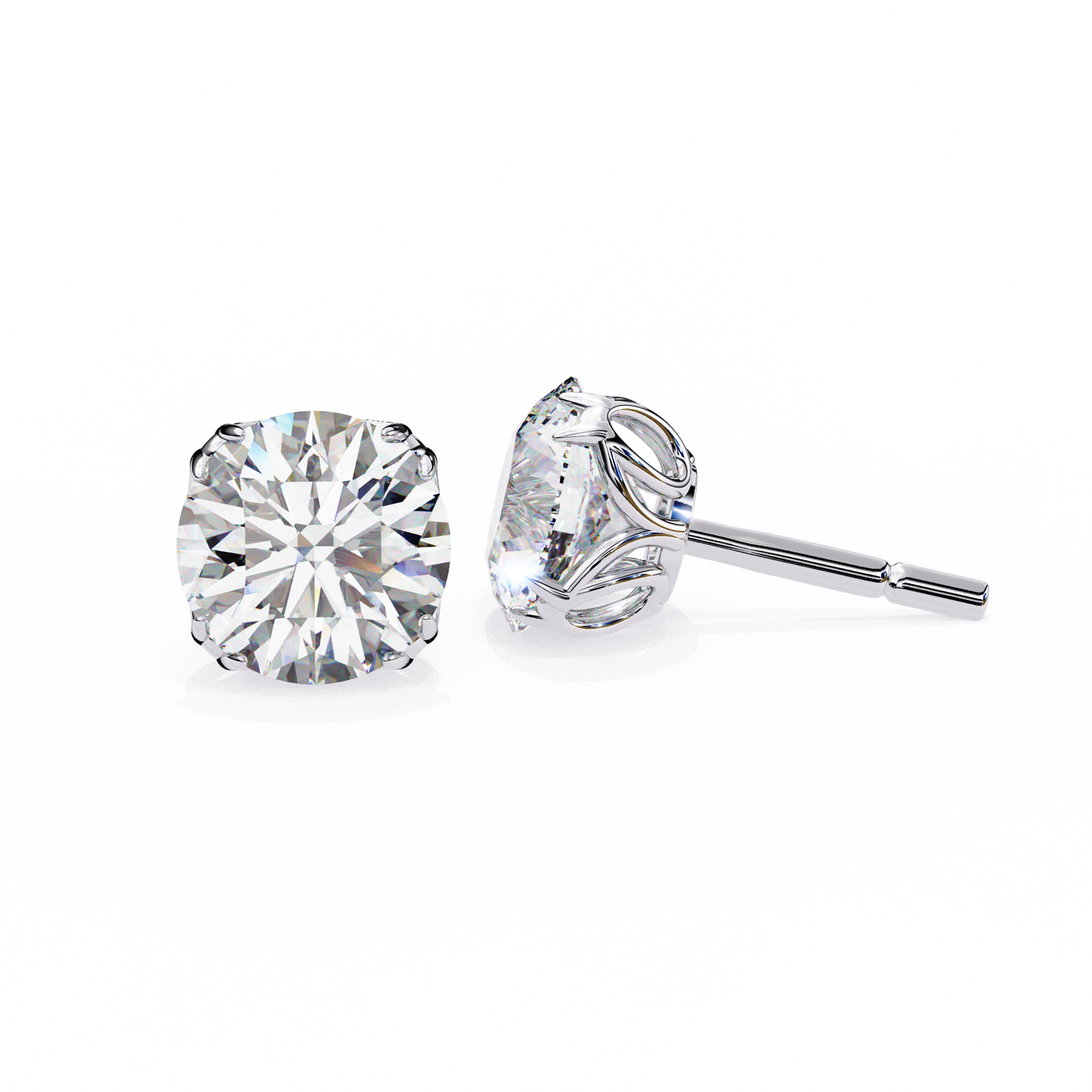 1.15 Ct Round Cut Lab Grown Diamond Prong Setting Stud Earring